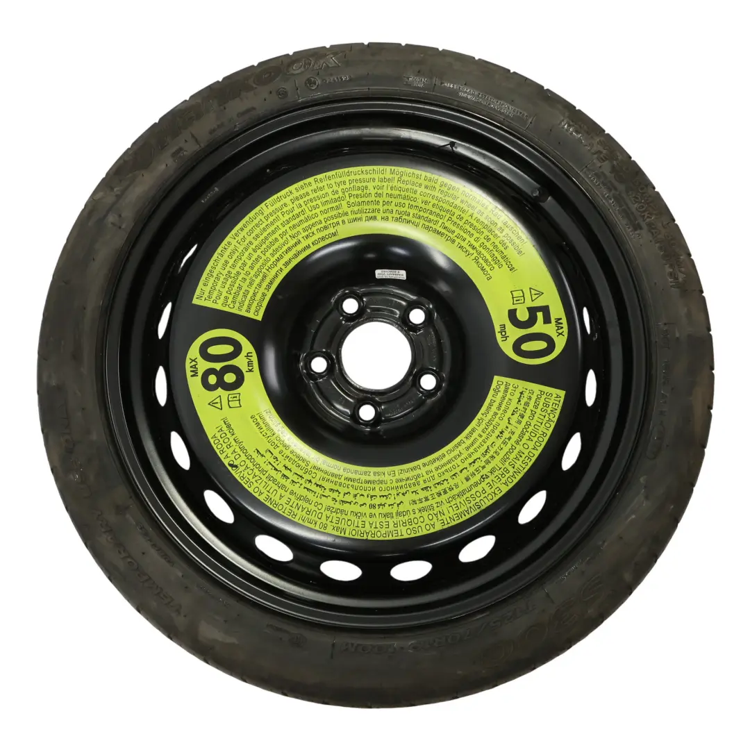 Ersatzstahlrad Hankook Reifen 125/70 R19 ET:22 4J für Audi A5 F5 mit Teilenummer 8W0601027C Audi A5 F5 Ersatzstahlrad Hankook Reifen 125/70 R19 ET:22 4J - SKU 8W0601027C-1 - Teilenummer 8W0601027C