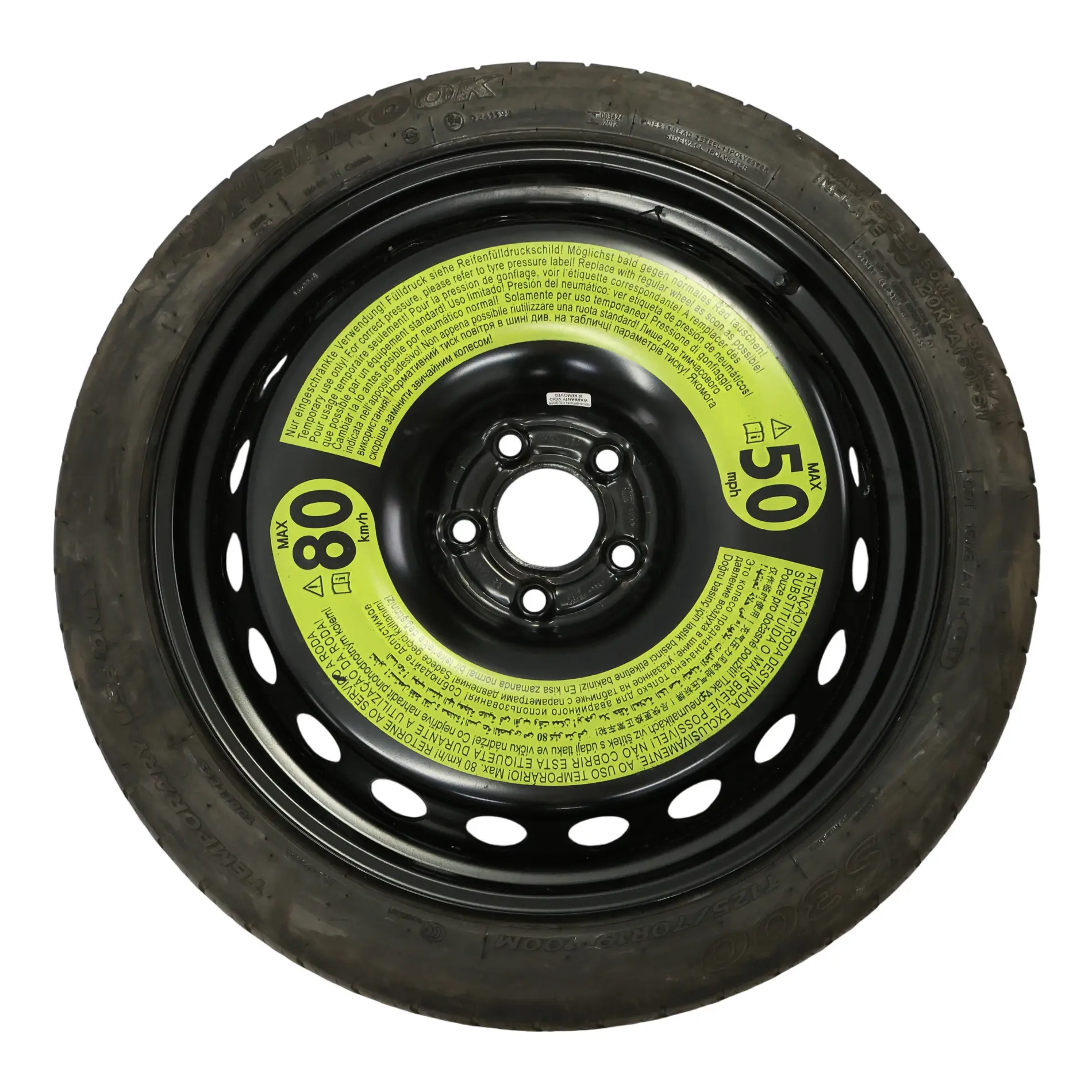 Audi A5 F5 Ruota Scorta Pneumatico Hankook 125/70 R19 ET:22 4J 8W0601027C