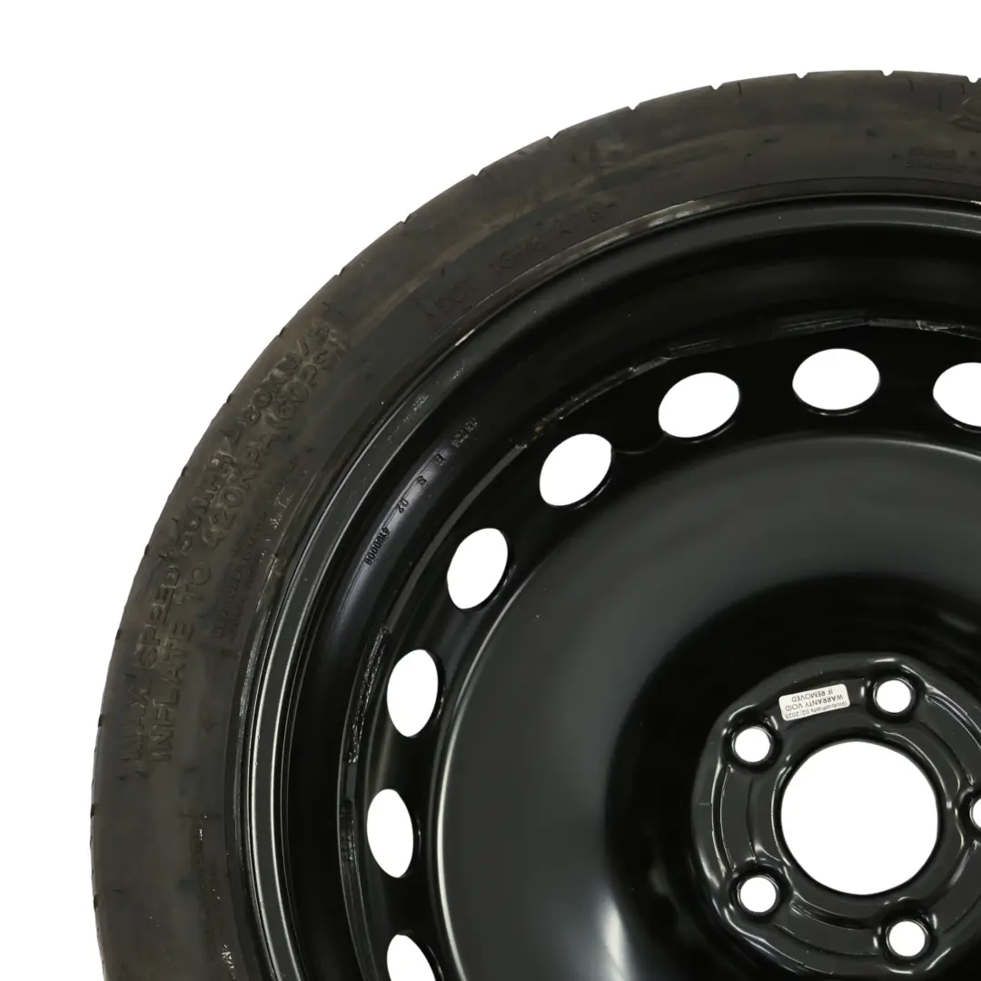 Spare Steel Wheel Hankook Tire 125/70 R19 ET:22 4J to Audi A5 F5 with Part number 8W0601027C Audi A5 F5 Spare Steel Wheel Hankook Tire 125/70 R19 ET:22 4J - SKU 8W0601027C-1 - Part number 8W0601027C