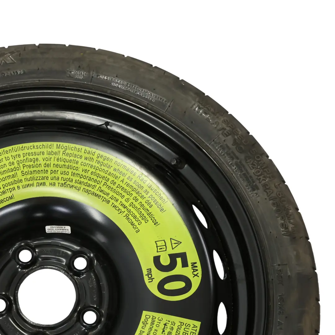 Audi A5 F5 Roue De Secours En Acier Pneu Hankook 125/70 R19 ET:22 4J - SKU 8W0601027C-1 - Numéro de pièce 8W0601027C