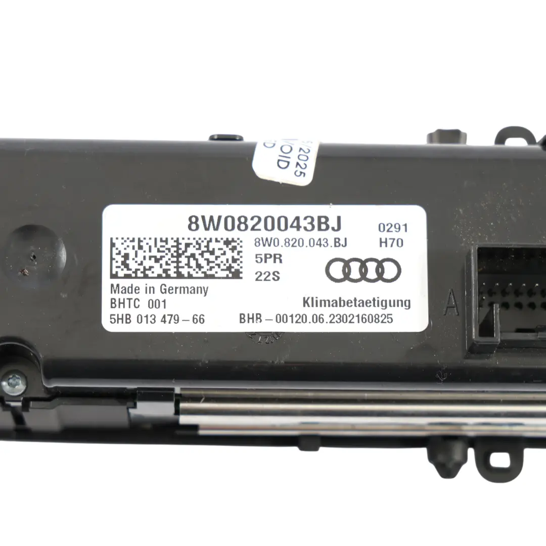 Panneau De Commande De Climatisation Automatique pour Audi A4 B9 à propos du numéro de pièce 8W0820043BJ Audi A4 B9 Panneau De Commande De Climatisation Automatique - SKU 8W0820043BJ - Numéro de pièce 8W0820043BJ