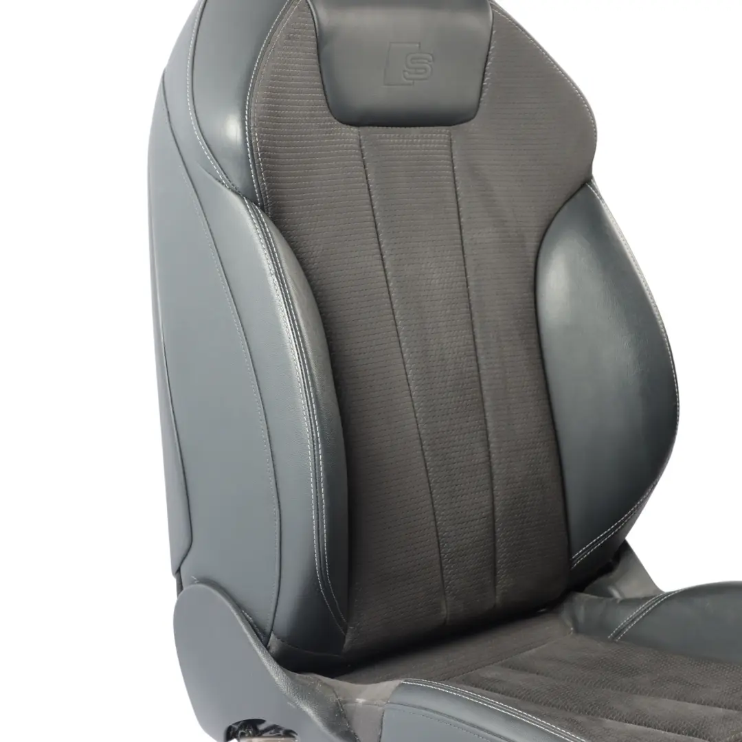 Fotel Lewy Przedni S-Line Sport Grzany Alcantara Czarna Skóra do Audi A4 B9 o numerze 8W0881805P Audi A4 B9 Fotel Lewy Przedni S-Line Sport Grzany Alcantara Czarna Skóra - SKU 8W0881805P-2 - Numer Części 8W0881805P