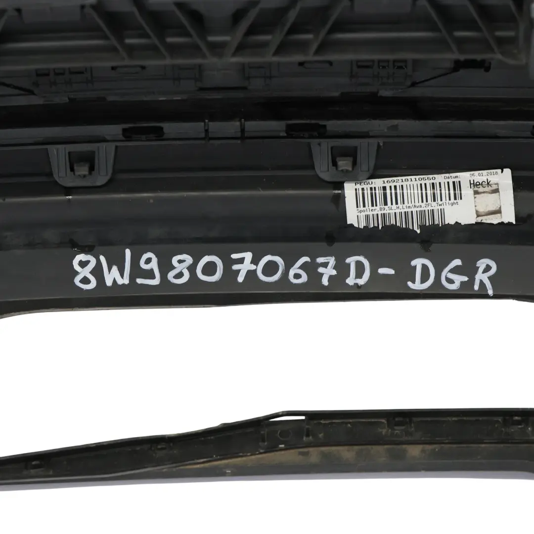 Bumper Trim Panel Covering Daytona Grey Pearl Effect - Z7S to Audi A4 B9 Rear with Part number 8W9807067D Audi A4 B9 Rear Bumper Trim Panel Covering Daytona Grey Pearl Effect - Z7S - SKU 8W9807067D-DGR - Part number 8W9807067D