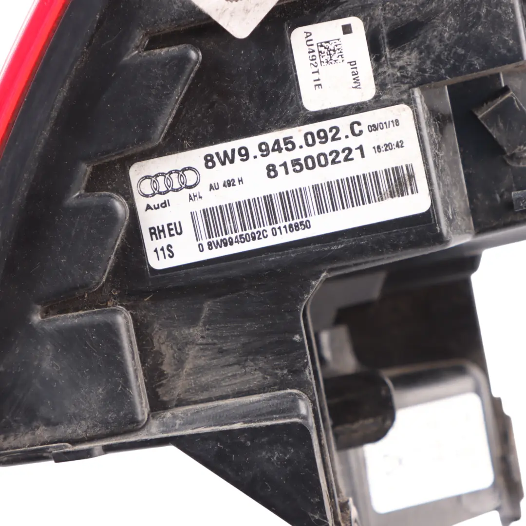 Tail Light Outer Rear Right O/S Lamp to Audi A4 B9 Avant with Part number 8W9945092C Audi A4 B9 Avant Tail Light Outer Rear Right O/S Lamp - SKU 8W9945092C - Part number 8W9945092C