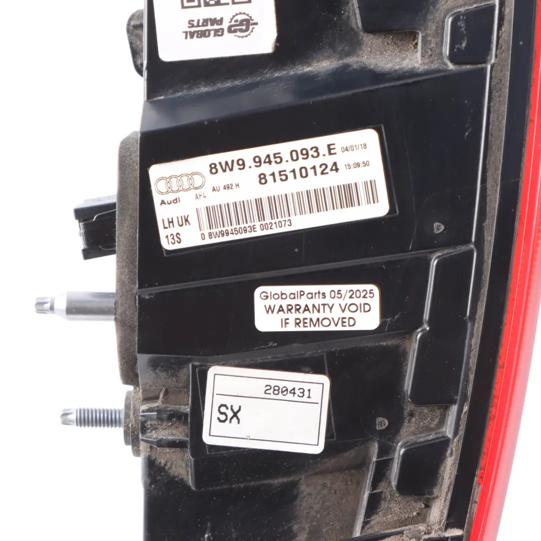 LED Lamp Left N/S Light Trunk Lid Boot Tailgate to Audi A4 B9 Rear with Part number 8W9945093E Audi A4 B9 Rear LED Lamp Left N/S Light Trunk Lid Boot Tailgate - SKU 8W9945093E - Part number 8W9945093E