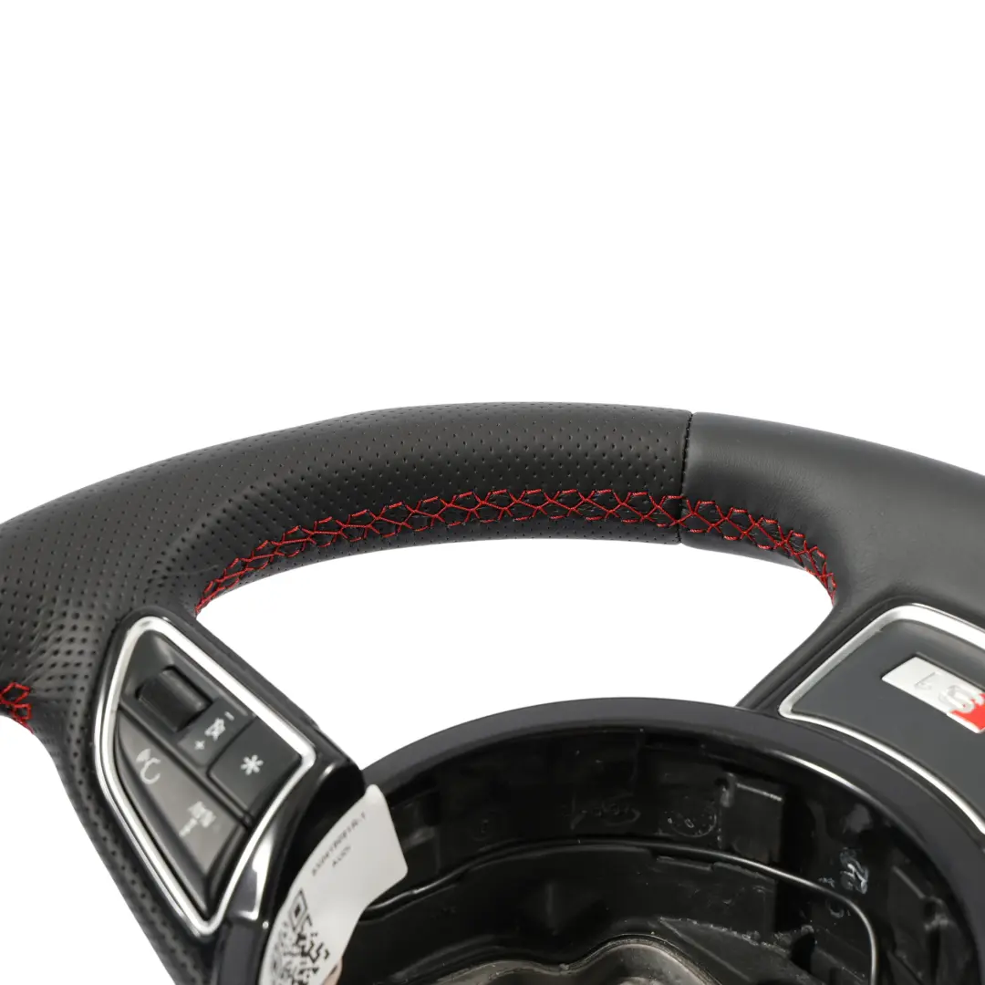 Steering Wheel NEW Black Leather Red Threads to Audi A1 S1 8X with Part number 8X0419091R Audi A1 S1 8X Steering Wheel NEW Black Leather Red Threads - SKU 8X0419091R-1 - Part number 8X0419091R
