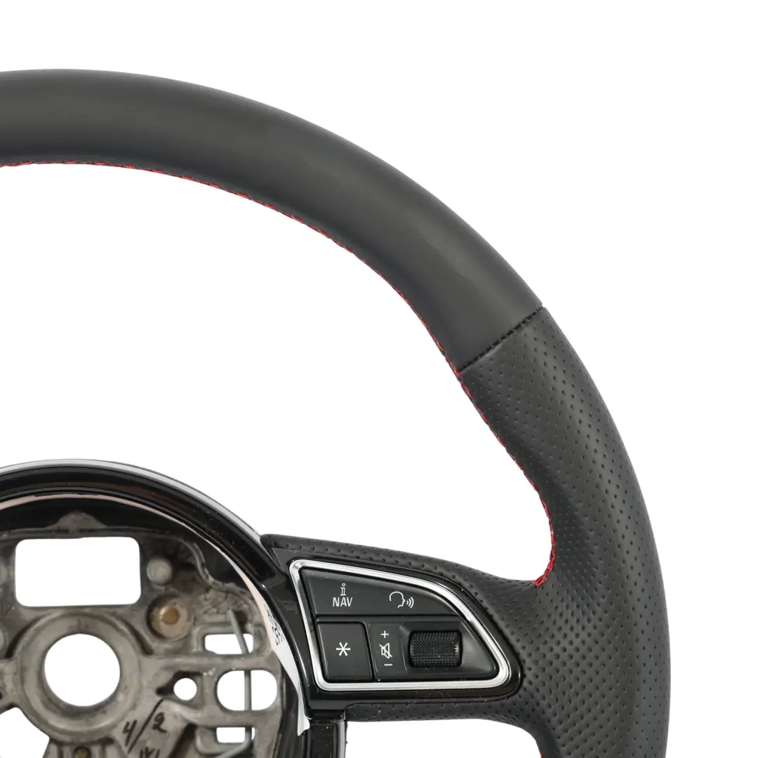 Audi A1 S1 8X Steering Wheel NEW Black Leather Red Threads - SKU 8X0419091R-1 - Part number 8X0419091R