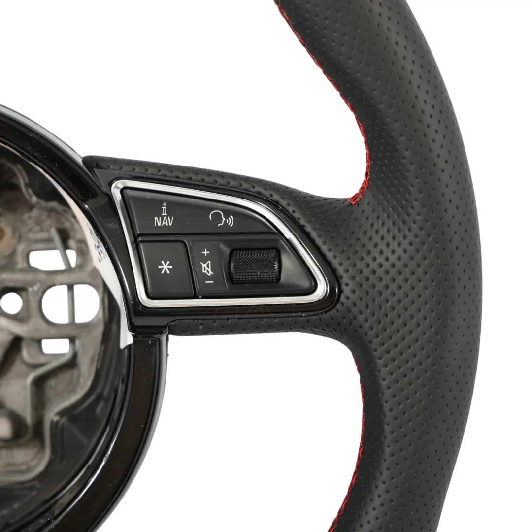 Audi A1 S1 8X Steering Wheel NEW Black Leather Red Threads - SKU 8X0419091R-1 - Part number 8X0419091R