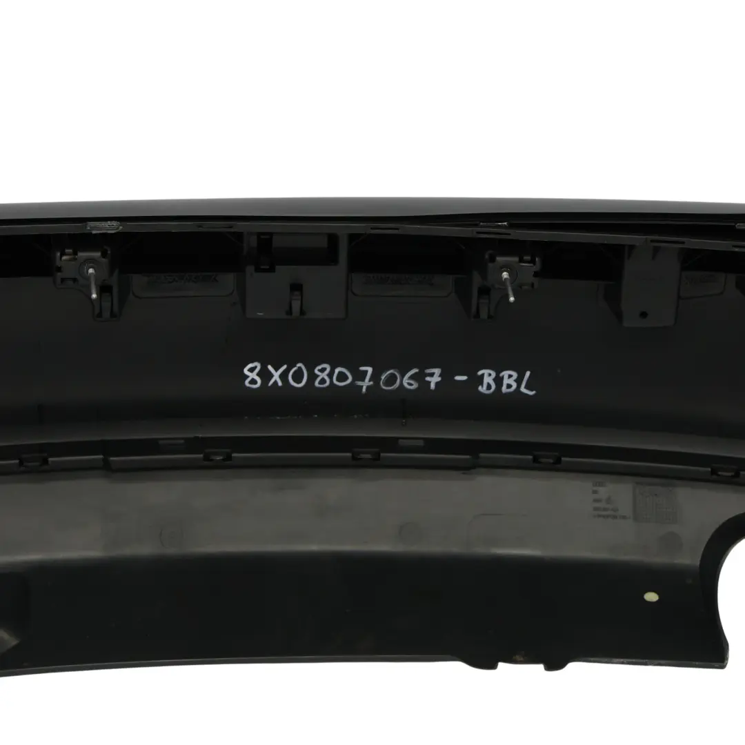 Bumper Trim Panel Covering Brilliant Black Metallic - Y9B to Audi A1 8X Rear with Part number 8X0807067 Audi A1 8X Rear Bumper Trim Panel Covering Brilliant Black Metallic - Y9B - SKU 8X0807067-BBL - Part number 8X0807067