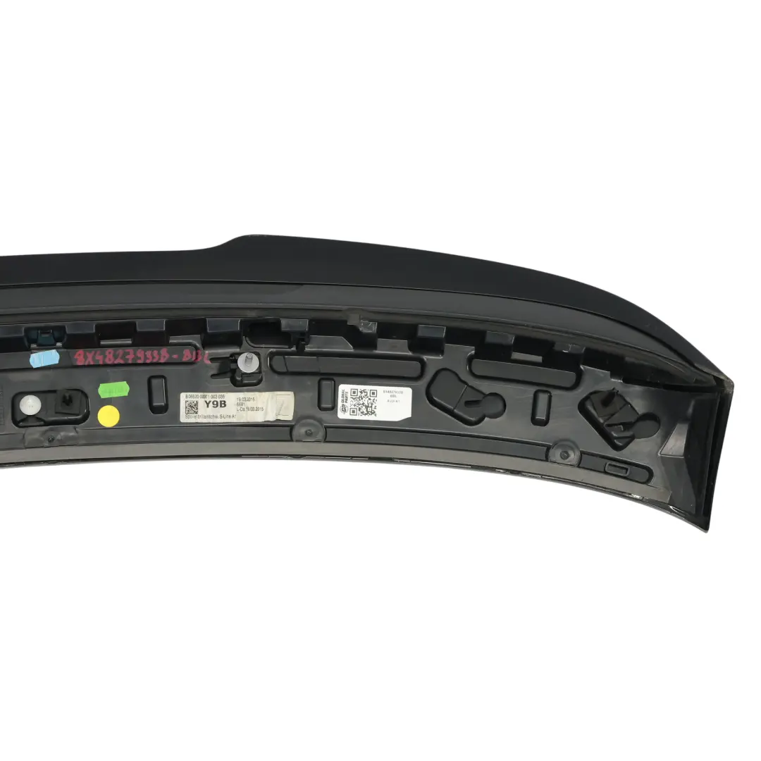 Audi A1 8X Rear Spoiler Tailgate Trunk Trim Panel Brilliant Black Metallic - Y9B - SKU 8X4827933B-BBL - Part number 8X4827933B
