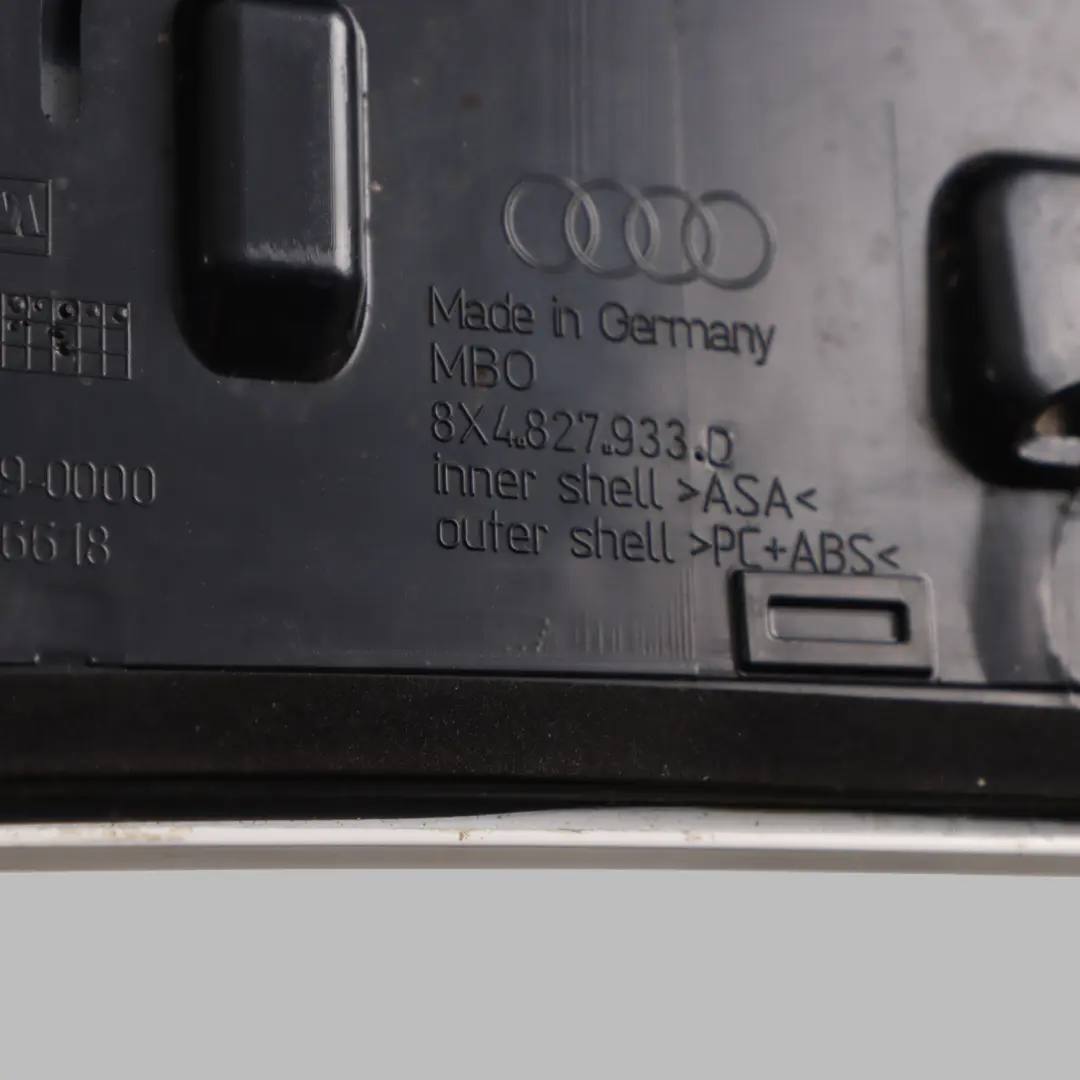 Audi A1 8X Rear Spoiler Tailgate Trunk Trim Panel Cortina White - B9A - SKU 8X4827933D-CWH - Part number 8X4827933D