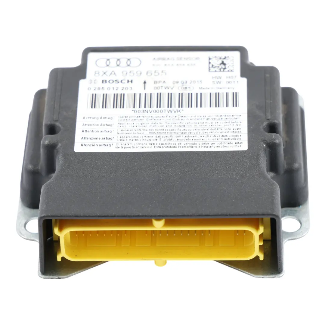 Moduł Sterownik Poduszek Powietrznych ECU do Audi A1 8X o numerze 8XA959655 Audi A1 8X Moduł Sterownik Poduszek Powietrznych ECU - SKU 8XA959655 - Numer Części 8XA959655
