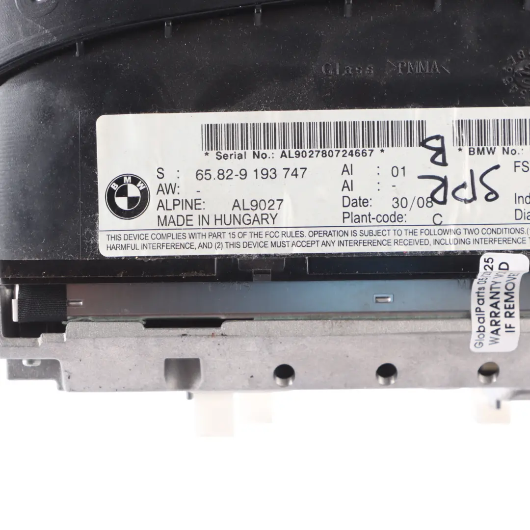 Screen BMW E60 E63 E90 Dashboard Onboard Monitor Display Screen 8.8" to Dash with Part number 9193747 Dash Screen BMW E60 E63 E90 Dashboard Onboard Monitor Display Screen 8.8" - SKU 9193747-1 - Part number 9193747