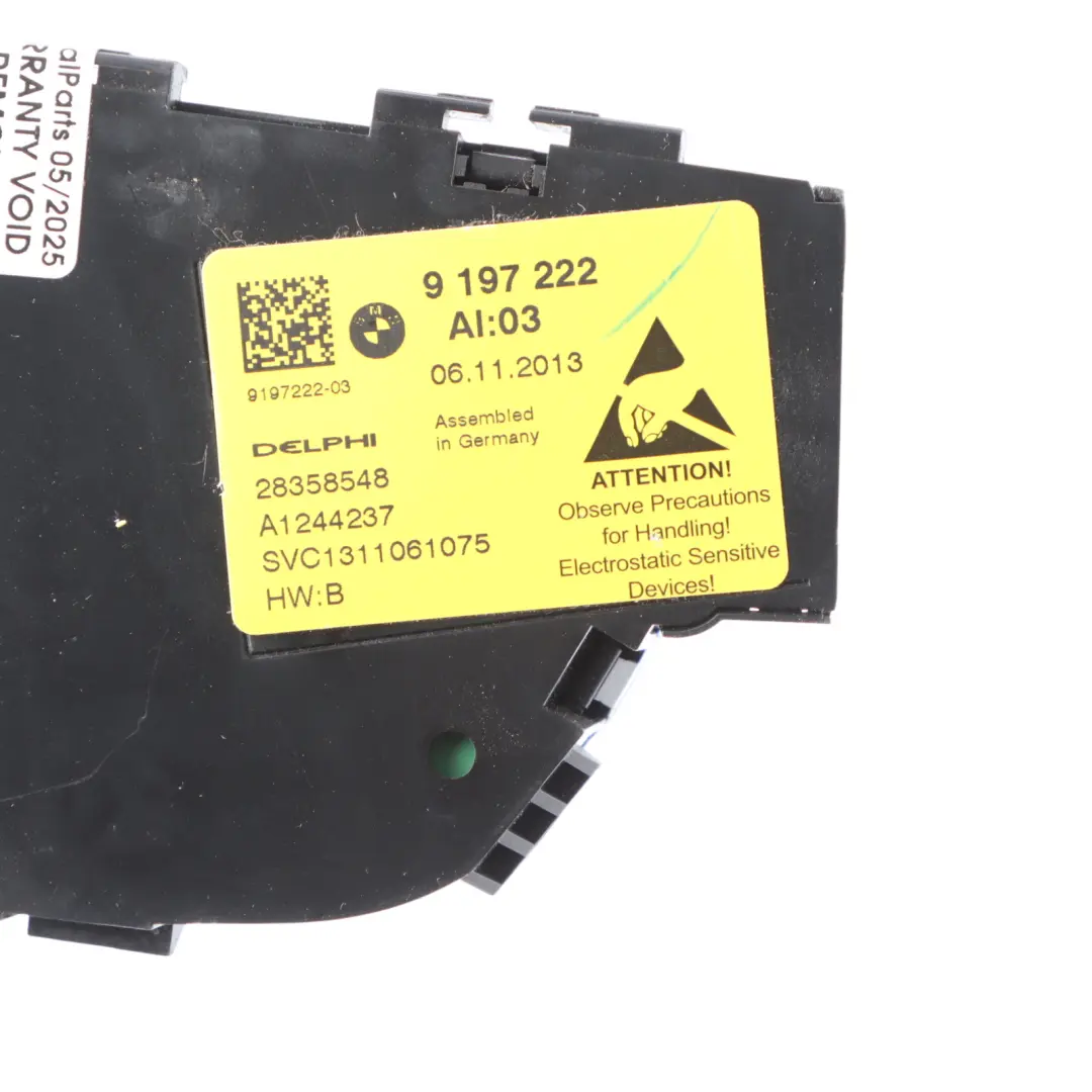 BMW F06 F12 F13 Front Sport Seat Adjustment Switch Panel Right O/S - SKU 9197222 - Part number 9197222