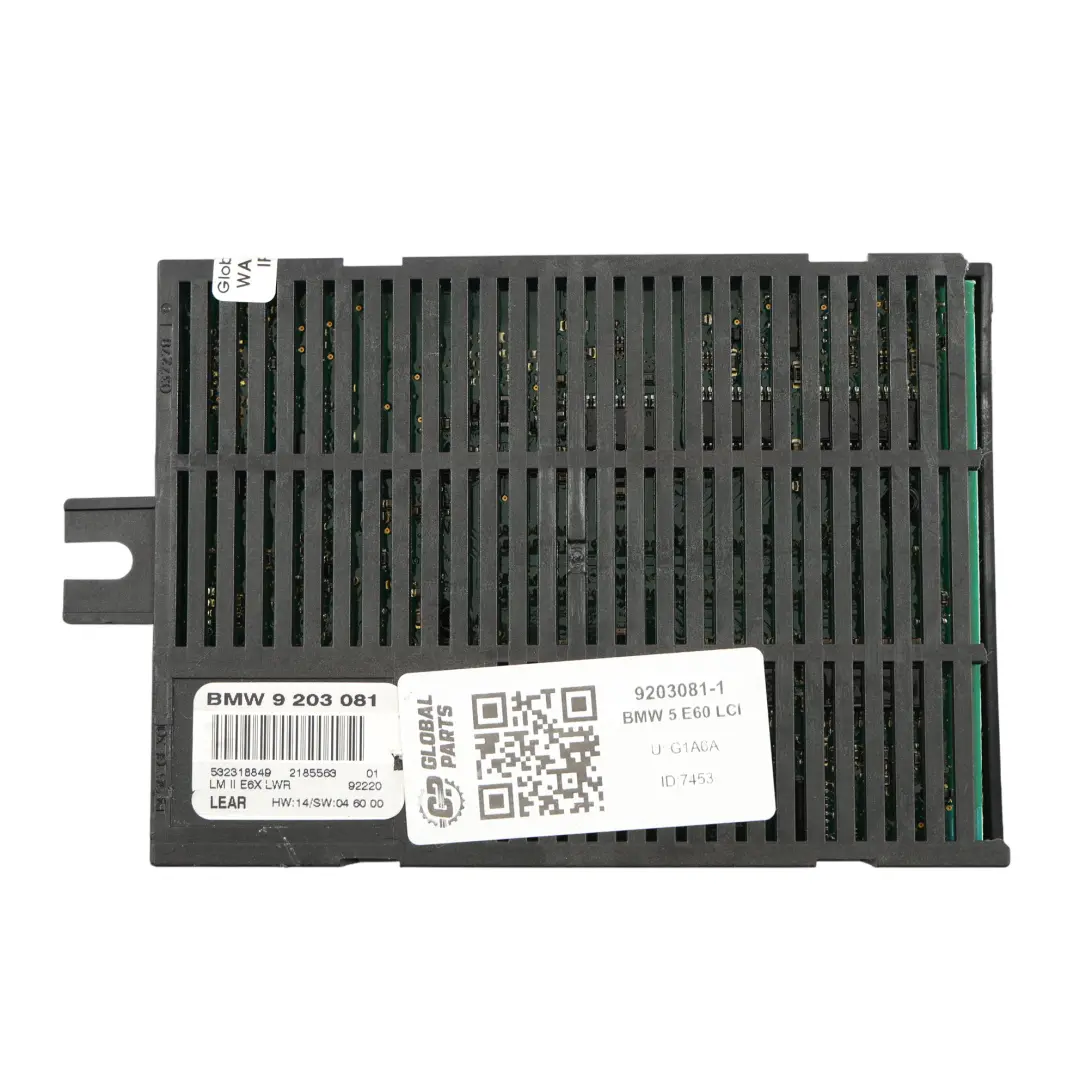 Licht Control Modul LCM LWR LEAR LM II E6X für BMW E61 LCI mit Teilenummer 9203081 BMW E61 LCI Licht Control Modul LCM LWR LEAR LM II E6X - SKU 9203081-1 - Teilenummer 9203081