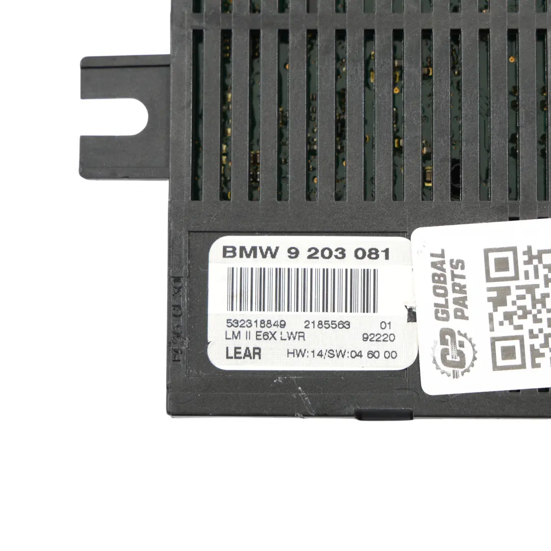 Licht Control Modul LCM LWR LEAR LM II E6X für BMW E61 LCI mit Teilenummer 9203081 BMW E61 LCI Licht Control Modul LCM LWR LEAR LM II E6X - SKU 9203081-1 - Teilenummer 9203081