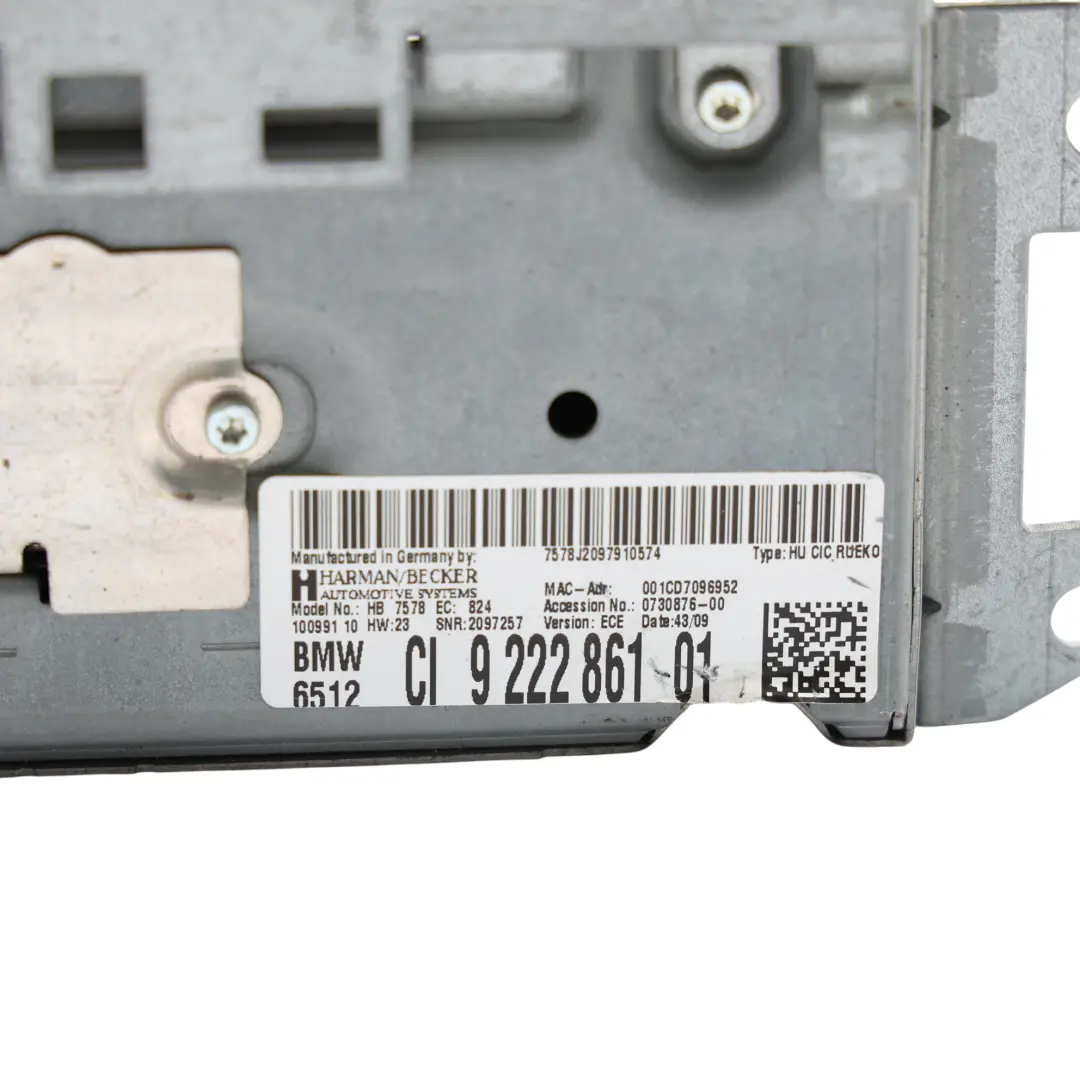 CIC Pantalla Sat Nav Navigation Professional para BMW E87 E90 LCI con número de pieza 9222861 BMW E87 E90 LCI CIC Pantalla Sat Nav Navigation Professional - SKU 9222861-1 - Número de pieza 9222861