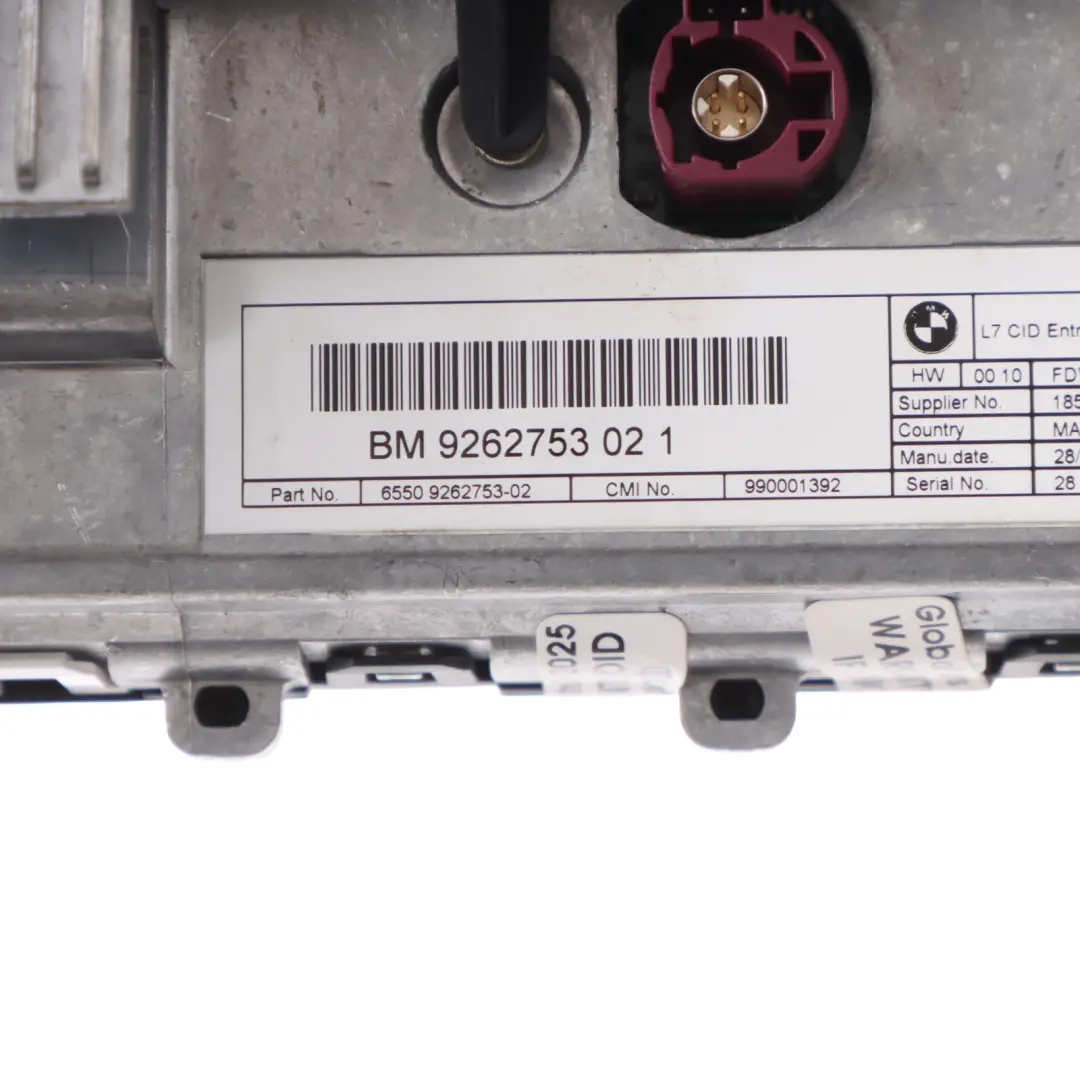 Dashboard Display BMW F30 F31 F80 M3 Central Information Screen 6,5" 9262753 to with Part number 9270393 Dashboard Display BMW F30 F31 F80 M3 Central Information Screen 6,5" 9262753 - SKU 9262753-1 - Part number 9270393