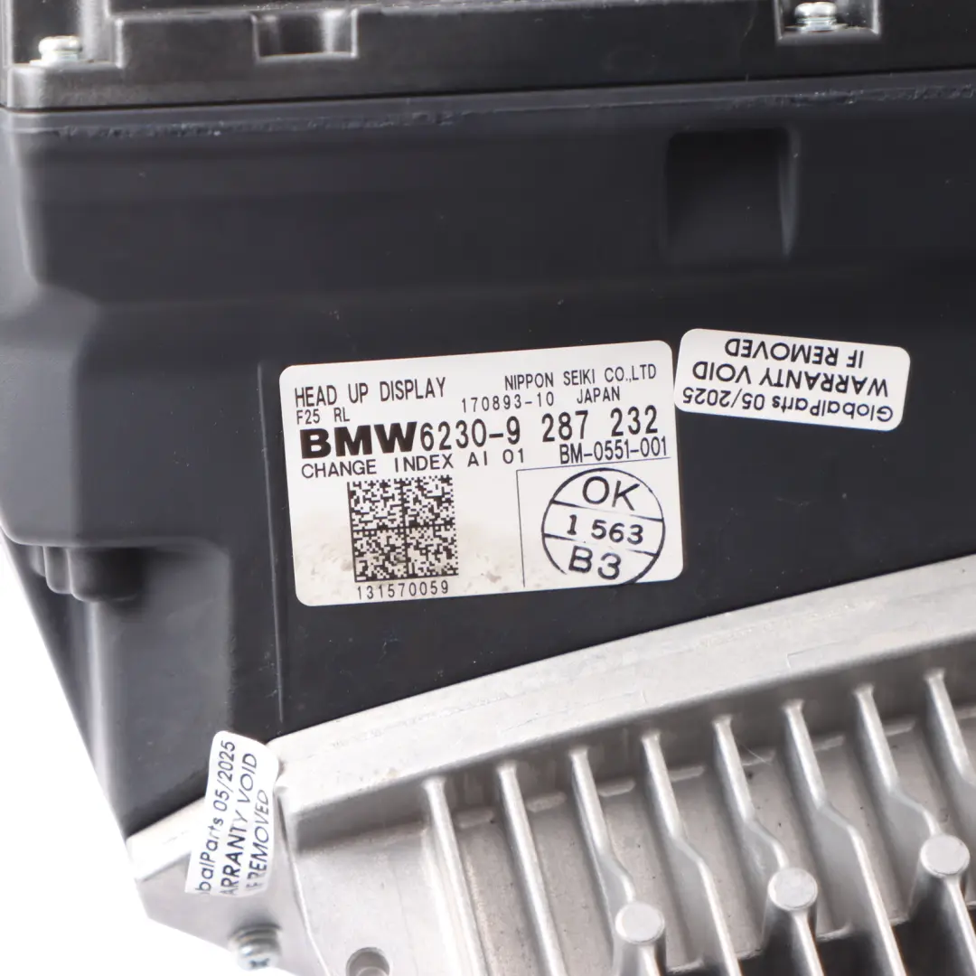 BMW X3 F25 Head Up Navigation Multimedia Screen Display Unit - SKU RHD-9287232 - Part number 9287232