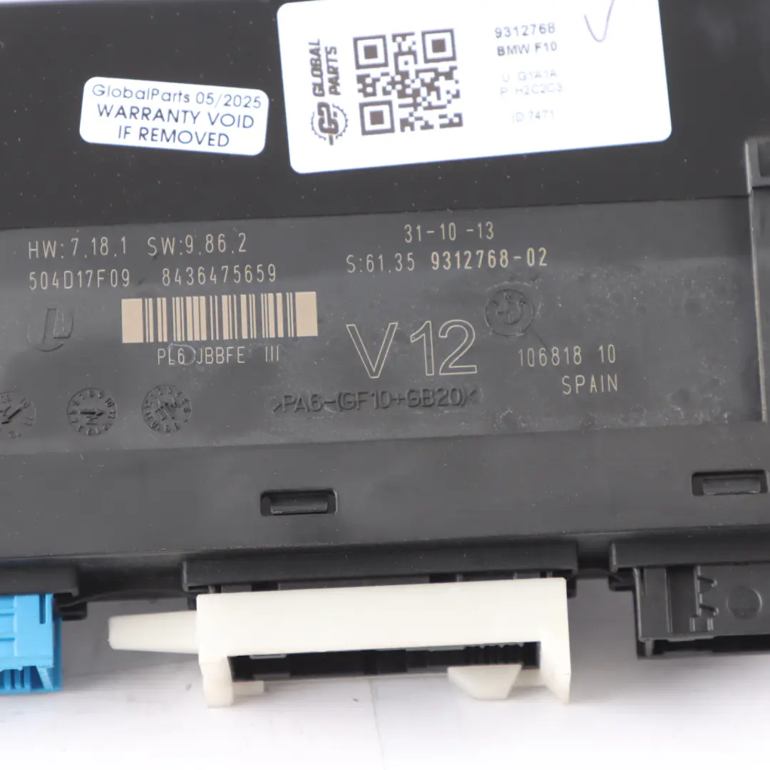 Module Comfort Module Commande Carrosserie Unité BCM ECU pour BMW F06 F07 F10 à propos du numéro de pièce 9312768 BMW F06 F07 F10 Module Comfort Module Commande Carrosserie Unité BCM ECU - SKU 9312768 - Numéro de pièce 9312768