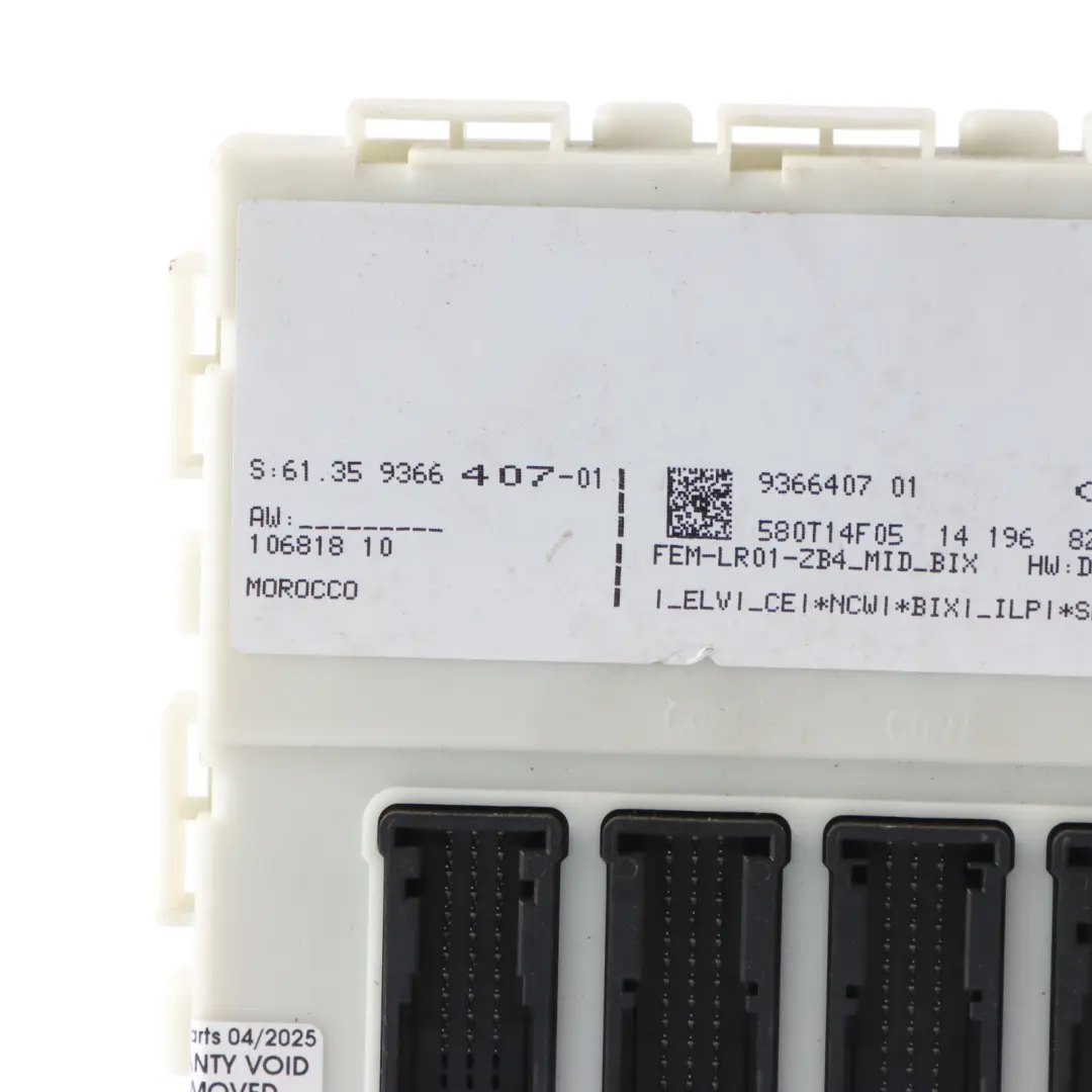 Moduł Komfortu Nadwozia FEM ECU LR01 do BMW F20 F21 F30 F31 F32 o numerze 9366407 BMW F20 F21 F30 F31 F32 Moduł Komfortu Nadwozia FEM ECU LR01 - SKU 9366407 - Numer Części 9366407