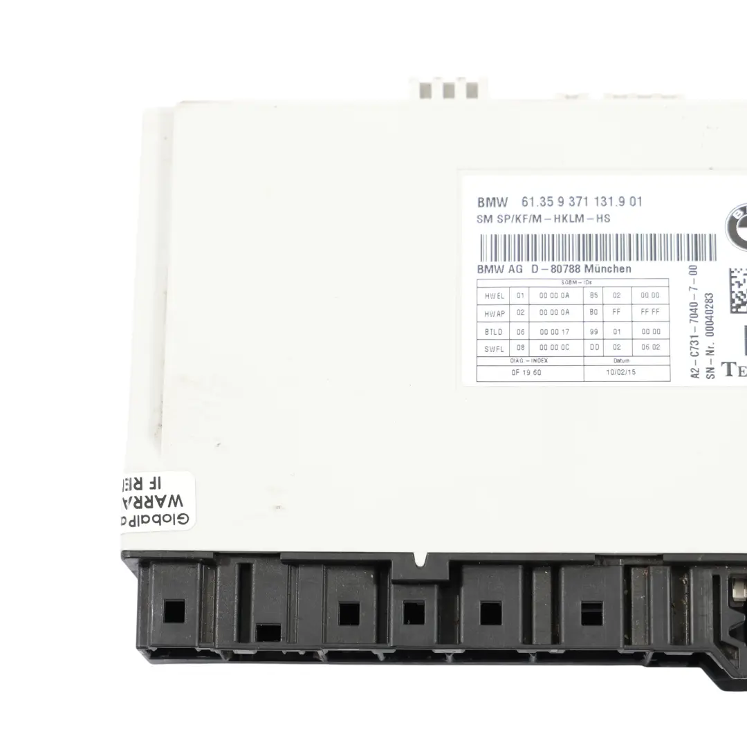 Unidad Control Asiento Asiento Delantero Módulo Controlador ECU para BMW F30 con número de pieza 9371131 BMW F30 Unidad Control Asiento Asiento Delantero Módulo Controlador ECU - SKU 9371131 - Número de pieza 9371131