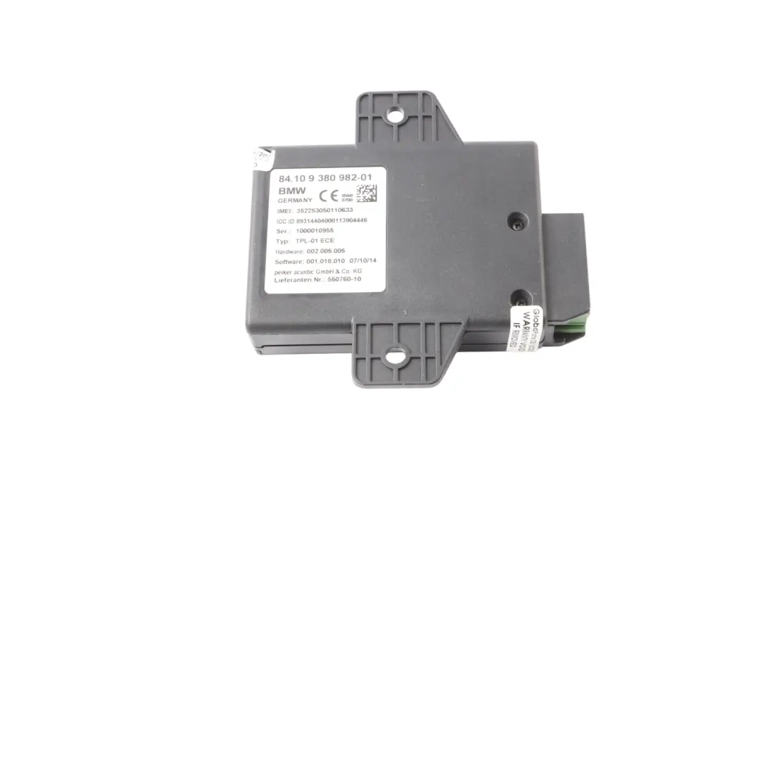 Telematic Telephone Cell Phone Control Module Unit ECU to Mini F55 F56 with Part number 9380982 Mini F55 F56 Telematic Telephone Cell Phone Control Module Unit ECU - SKU 9380982 - Part number 9380982