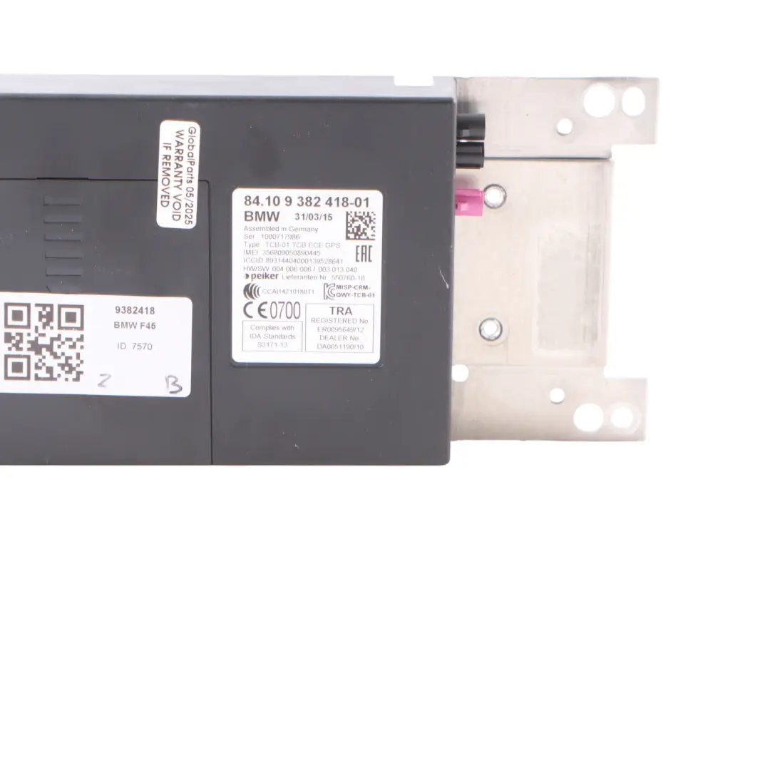 Telematics Module Bluetooth Telephone Control Unit to BMW F45 X1 F48 G30 with Part number 9382418 BMW F45 X1 F48 G30 Telematics Module Bluetooth Telephone Control Unit - SKU 9382418 - Part number 9382418