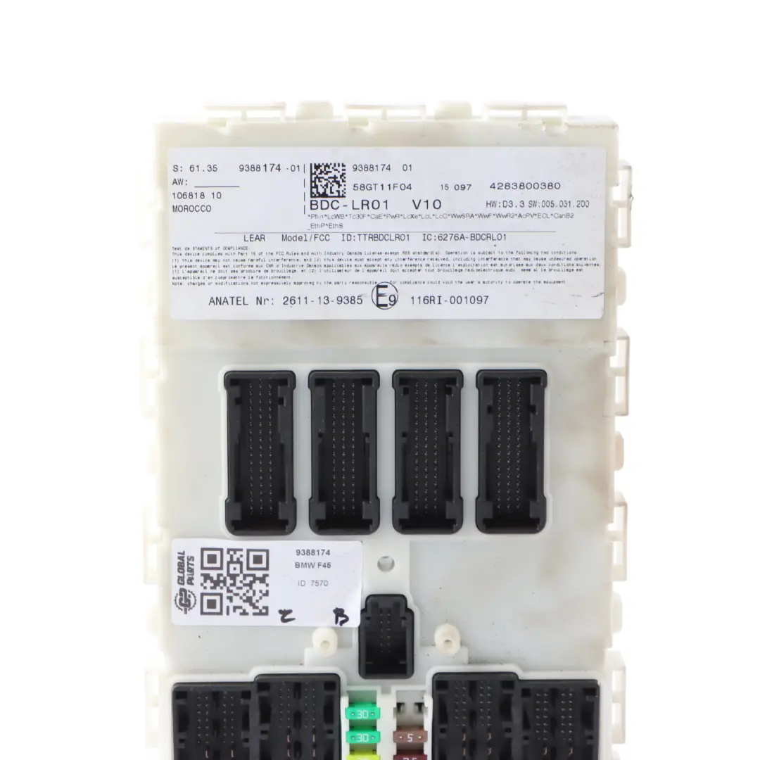  Body Domain Controller BMW F45 F46 BDC Control Unit Module LR01 ECU - SKU 9388174 - Part number 9388174