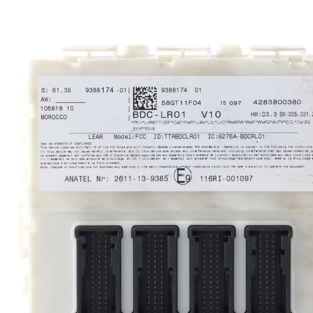  Body Domain Controller BMW F45 F46 BDC Control Unit Module LR01 ECU - SKU 9388174 - Part number 9388174