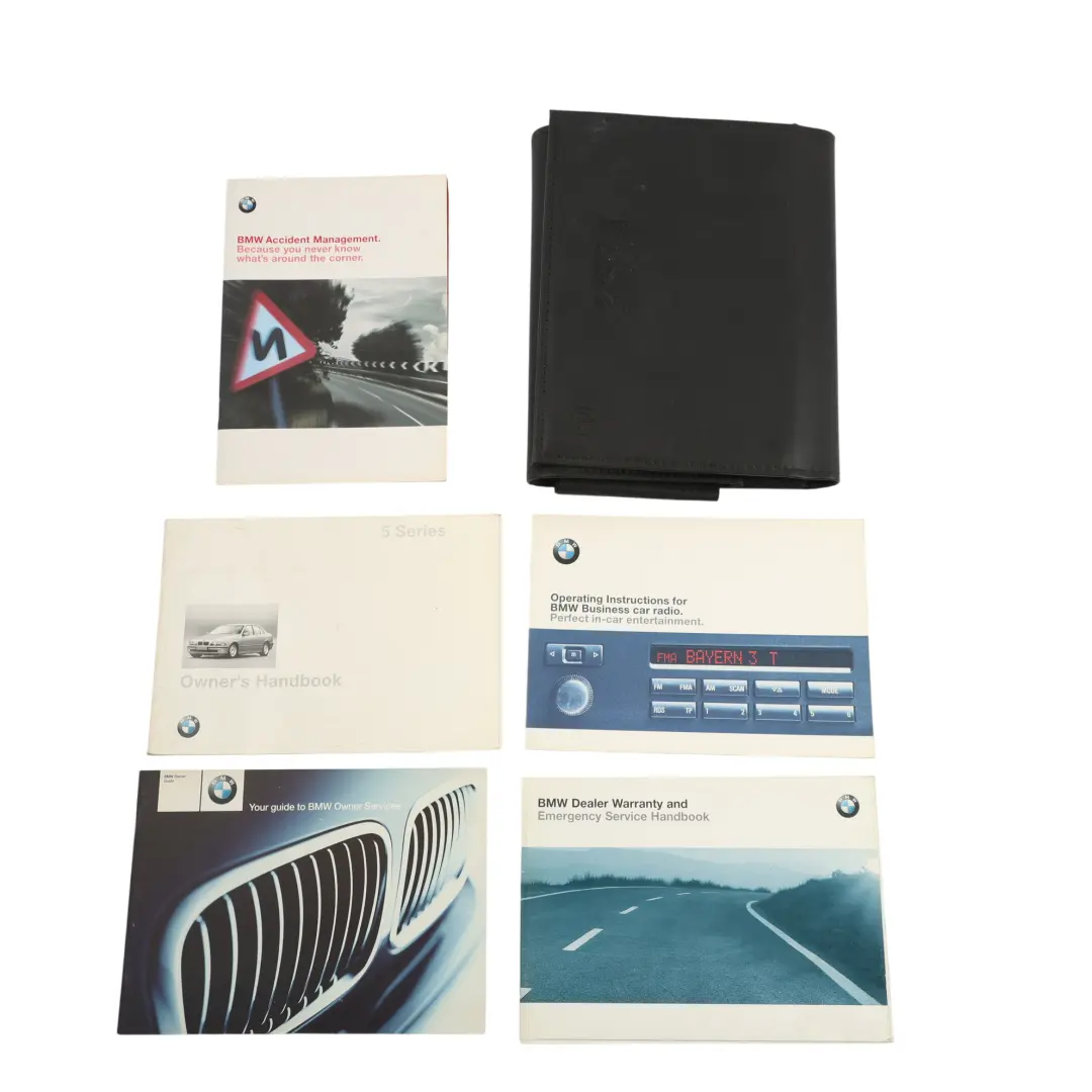 Libro Servicio Manual Propietario Estuche Cartera Set para BMW E39 con número de pieza 9790811 BMW E39 Libro Servicio Manual Propietario Estuche Cartera Set - SKU 9790811 - Número de pieza 9790811