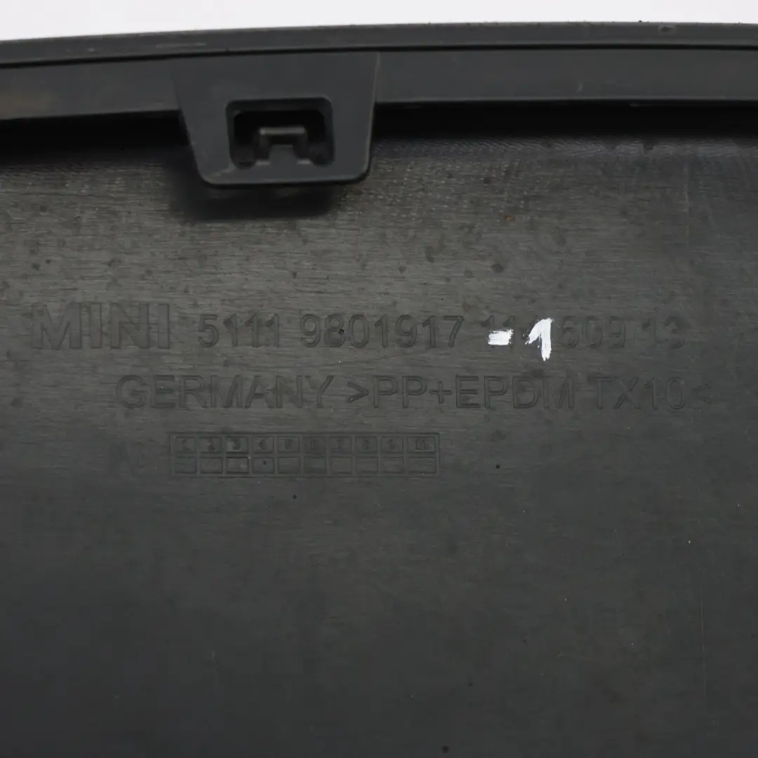 Bumper Front Spoiler Lower Centre Trim Panel Black to Mini Countryman R60 with Part number 9801917 Mini Countryman R60 Bumper Front Spoiler Lower Centre Trim Panel Black - SKU 9801917-1 - Part number 9801917