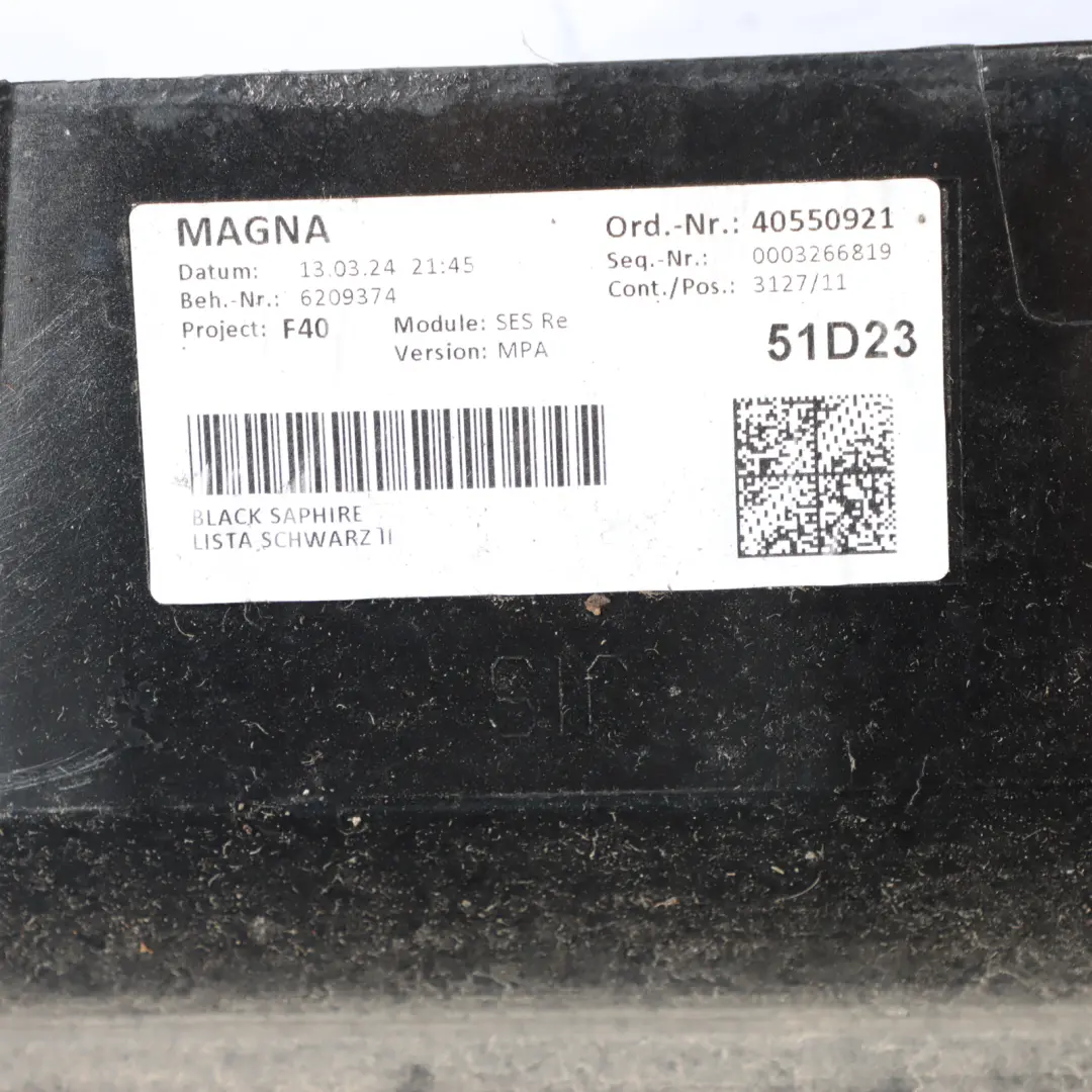 Side Skirt M Sport Sill Strip Right O/S Black Sapphire Metallic - 475 to BMW F40 with Part number 9850692 BMW F40 Side Skirt M Sport Sill Strip Right O/S Black Sapphire Metallic - 475 - SKU 9850692-BS - Part number 9850692