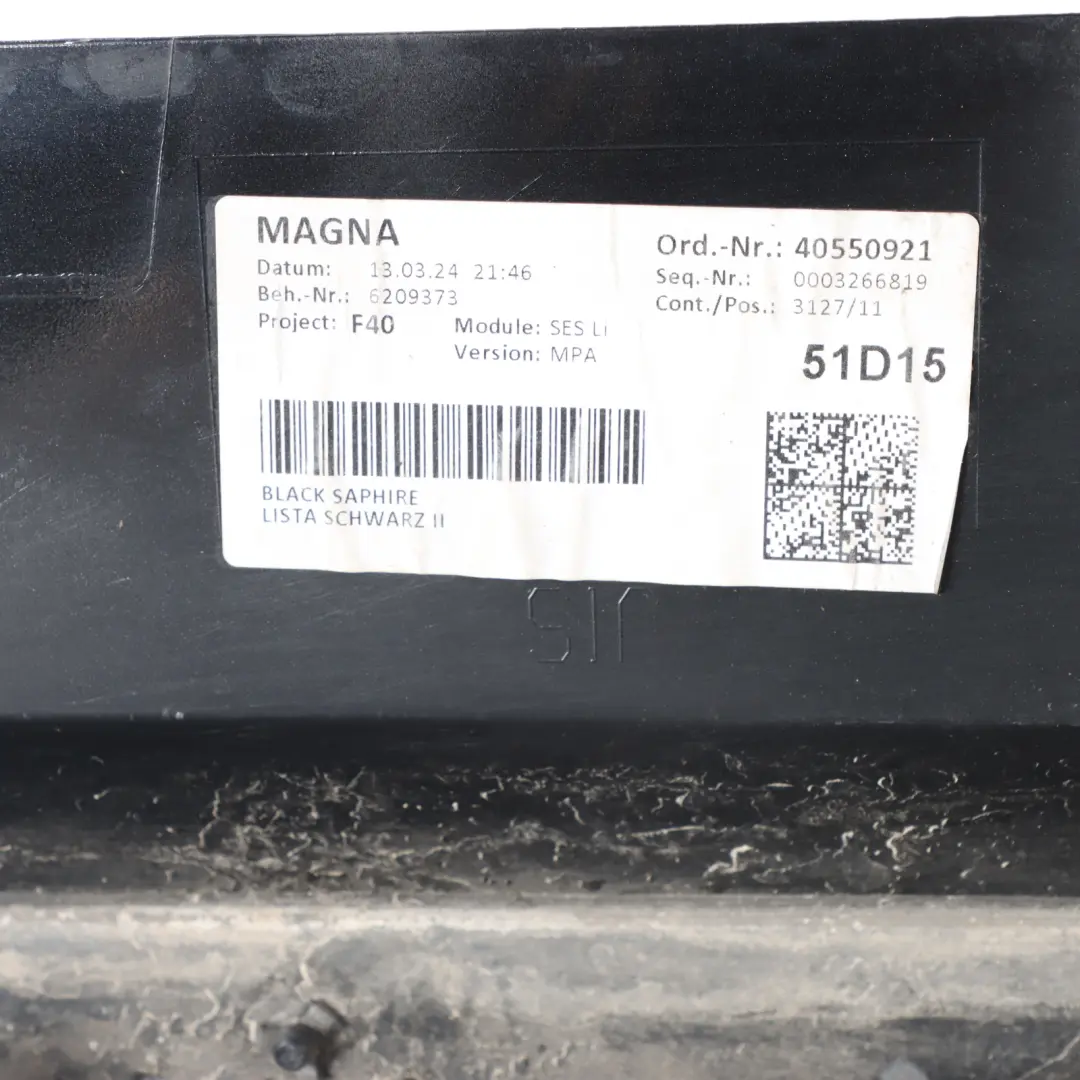 Side Skirt M Sport Sill Strip Left N/S Black Sapphire Metallic - 475 to BMW F40 with Part number 9881574 BMW F40 Side Skirt M Sport Sill Strip Left N/S Black Sapphire Metallic - 475 - SKU 9881574-BS - Part number 9881574