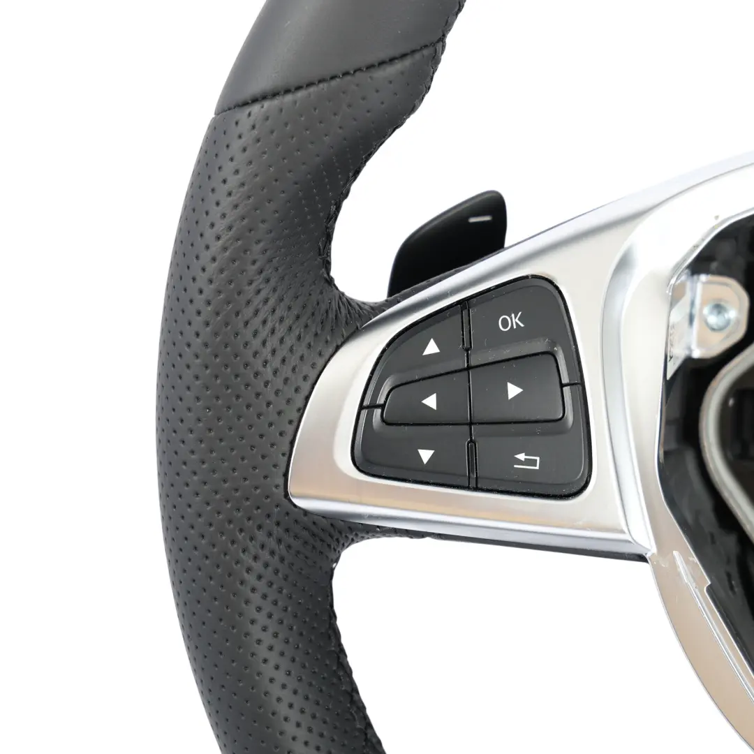 Mercedes W176 W117 W218 C218 W246 NEW Black Leather Steering Wheel Paddle Shift - SKU A0004603403-2 - Part number A0004603403