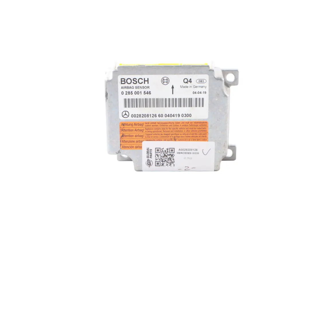 Module System Control Unit Module ECU SRS to Mercedes W220 Air with Part number A0028208126 Mercedes W220 Air Module System Control Unit Module ECU SRS - SKU A0028208126 - Part number A0028208126