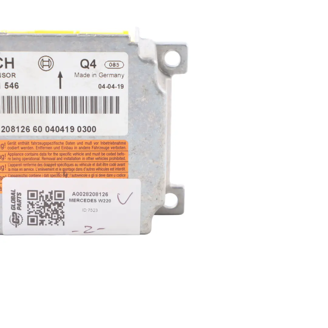 Module System Control Unit Module ECU SRS to Mercedes W220 Air with Part number A0028208126 Mercedes W220 Air Module System Control Unit Module ECU SRS - SKU A0028208126 - Part number A0028208126