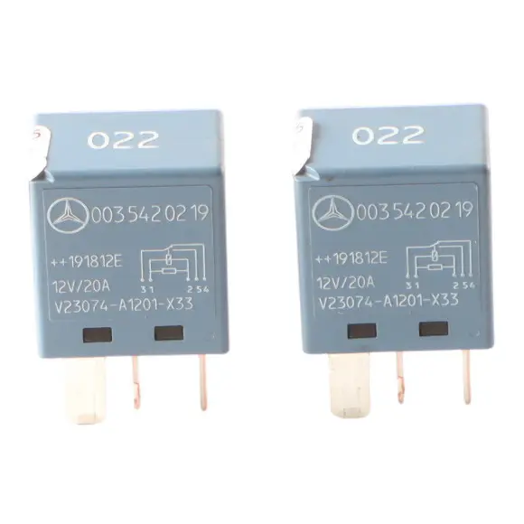 Relé 5-Pin Unidad De Control 12A Azul SET X2 para Mercedes W639 W906 con número de pieza A0035420219 Mercedes W639 W906 Relé 5-Pin Unidad De Control 12A Azul SET X2 - SKU A0035420219-2 - Número de pieza A0035420219