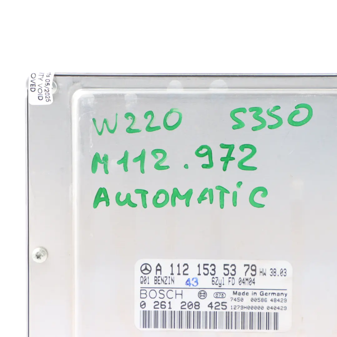 S350 M112.972 245HP Engine Module ECU Automatic to Mercedes W220 with Part number A1121535379 Mercedes W220 S350 M112.972 245HP Engine Module ECU Automatic - SKU A1121535379 - Part number A1121535379
