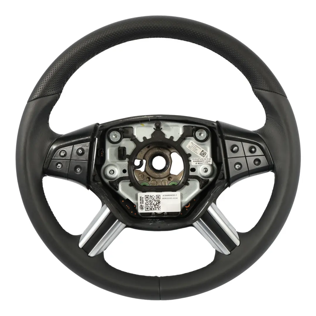 NUEVO Volante De Cuero Negro Con Hilos Negros para Mercedes W245 con número de pieza A1644604303 Mercedes W245 NUEVO Volante De Cuero Negro Con Hilos Negros - SKU A1644604303-1 - Número de pieza A1644604303