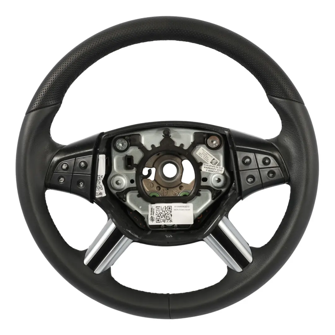 Neues Leder Schwarz Lenkrad mit Schwarz Fäden für Mercedes W245 mit Teilenummer A1644604303 Mercedes W245 Neues Leder Schwarz Lenkrad mit Schwarz Fäden - SKU A1644604303-2 - Teilenummer A1644604303