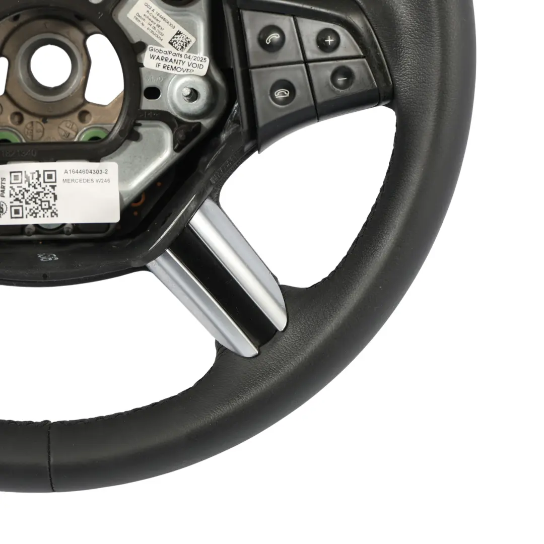 NUOVO Volante In Pelle Nera Con Filettature Nere per Mercedes W245 con numero di parte A1644604303 Mercedes W245 NUOVO Volante In Pelle Nera Con Filettature Nere - SKU A1644604303-2 - Numero di parte A1644604303
