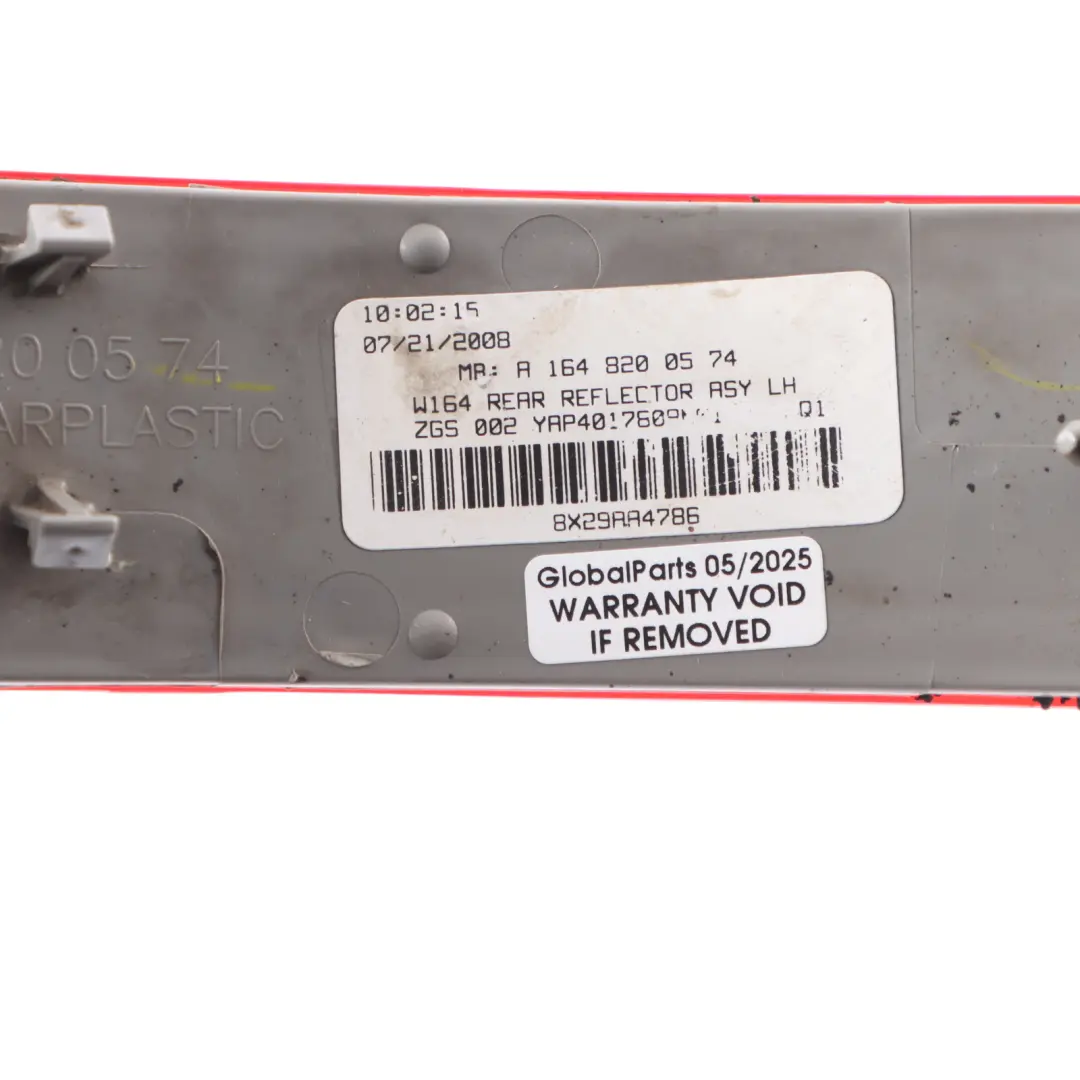 Mercedes W164 Rear Bumper Trim Reflector Left N/S - SKU A1648200574 - Part number A1648200574