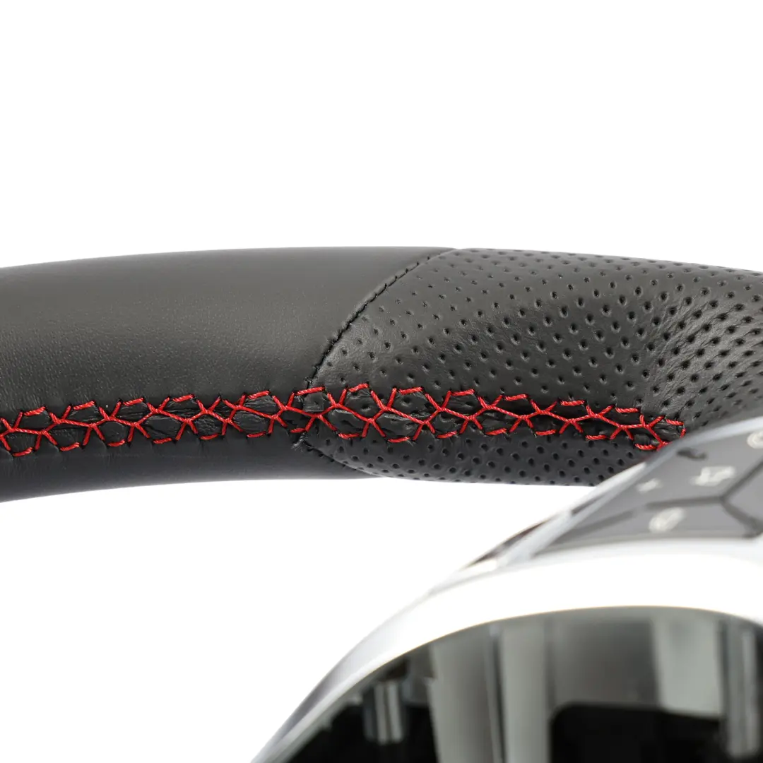 Mercedes SLK R172 Steering Wheel NEW Black Leather Paddle Shift Red Threads - SKU A1724600603-1 - Part number A1724600603