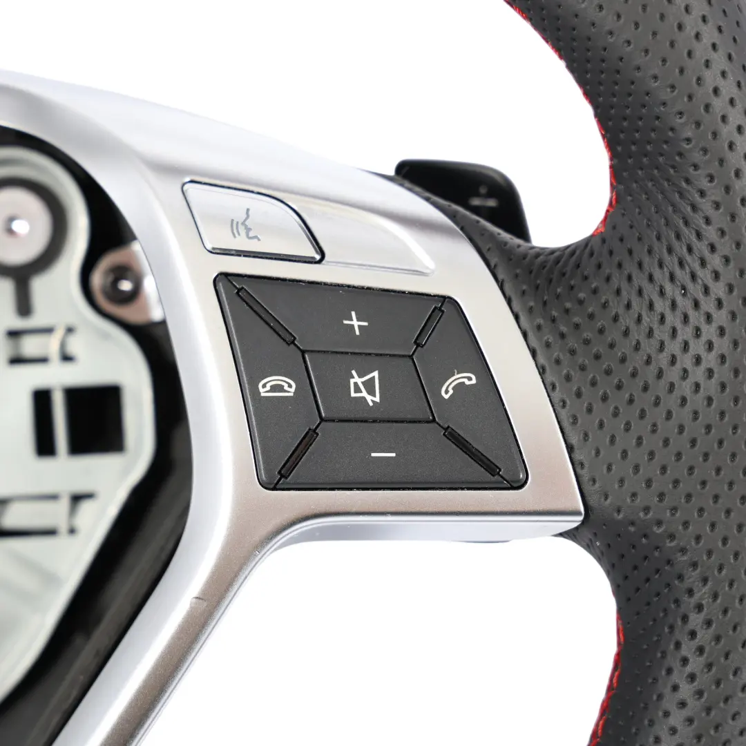 NUEVO Cuero Negro Palanca Cambio Hilos Rojos para Mercedes SLK R172 Volante con número de pieza A1724600603 Mercedes SLK R172 Volante NUEVO Cuero Negro Palanca Cambio Hilos Rojos - SKU A1724600603-1 - Número de pieza A1724600603