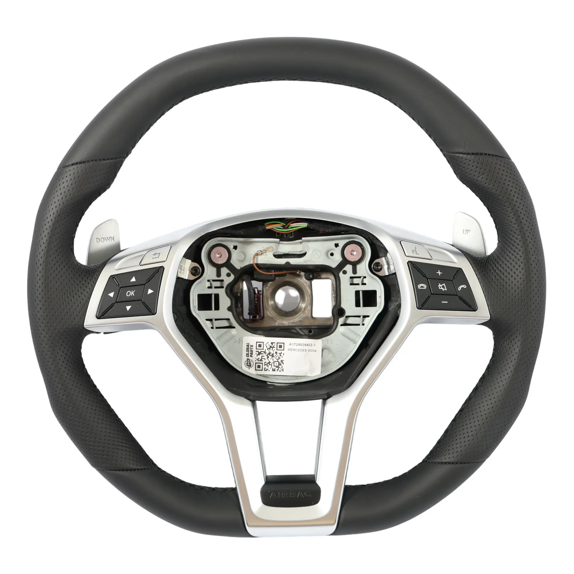 Volante Mercedes W204 C63 AMG W212 NUOVO in Pelle Nera Sport Paddle Shift