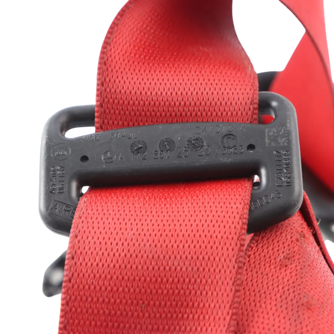 Interior Seat Belt Front Left N/S Red to Mercedes SLK R172 with Part number A1728602585 Mercedes SLK R172 Interior Seat Belt Front Left N/S Red - SKU A1728602585-1 - Part number A1728602585