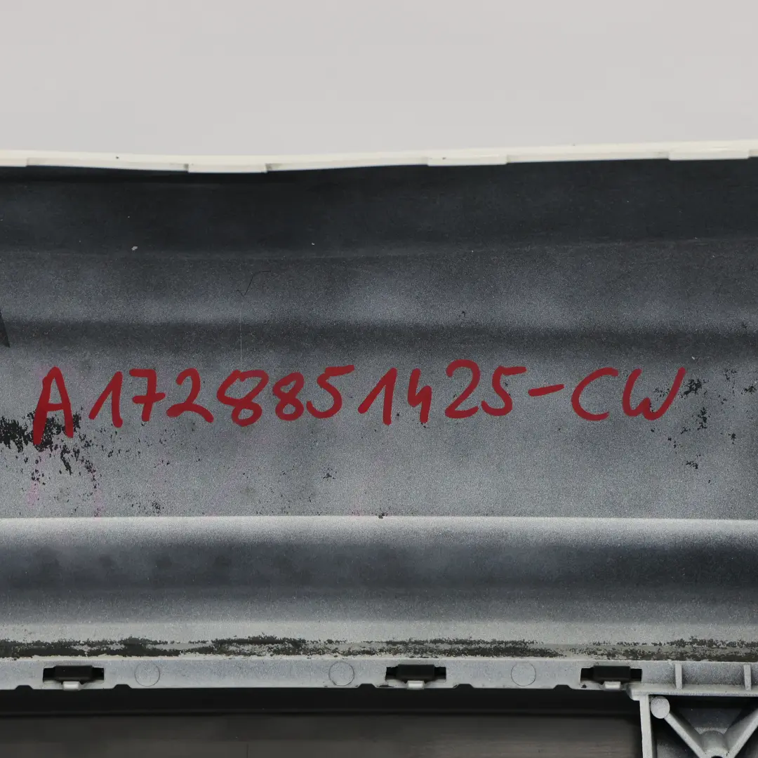 Bumper AMG Trim Panel Cover Calcite White - 650 to Mercedes SLK R172 Rear with Part number A1728851425 Mercedes SLK R172 Rear Bumper AMG Trim Panel Cover Calcite White - 650 - SKU A1728851425-CW - Part number A1728851425
