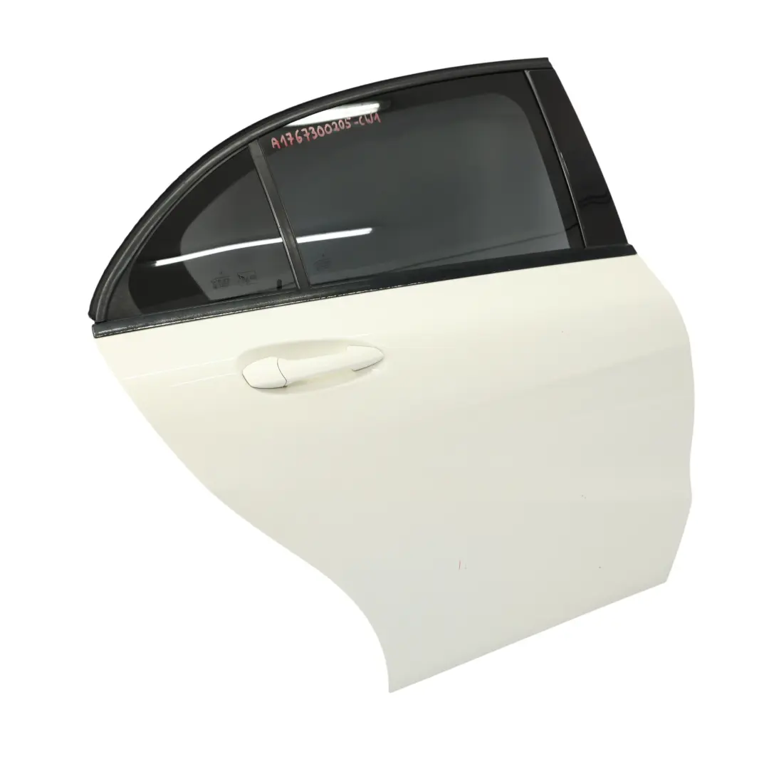 Puerta Trasera Derecha Clase A Calcite White Blanco - 650 para Mercedes W176 con número de pieza A1767300205 Mercedes W176 Puerta Trasera Derecha Clase A Calcite White Blanco - 650 - SKU A1767300205-CW1 - Número de pieza A1767300205