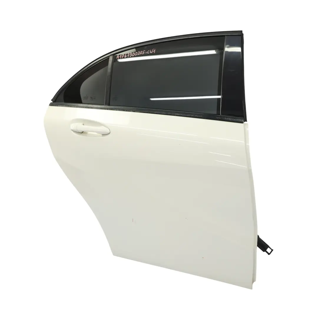 Door Rear Right O/S A-Class Calcite White - 650 to Mercedes W176 with Part number A1767300205 Mercedes W176 Door Rear Right O/S A-Class Calcite White - 650 - SKU A1767300205-CW1 - Part number A1767300205